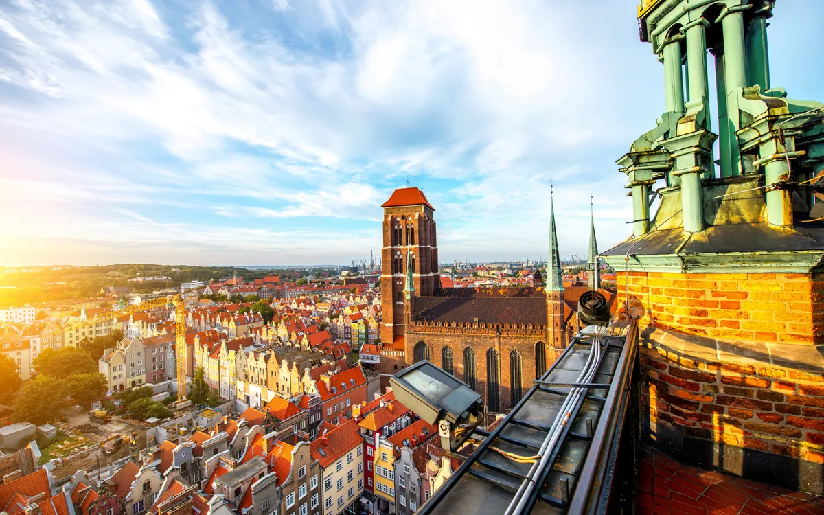 Blick auf die Marienkirche von Danzig