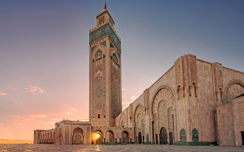 Minarett der Moschee Hassan II. in Casablanca, Marokko