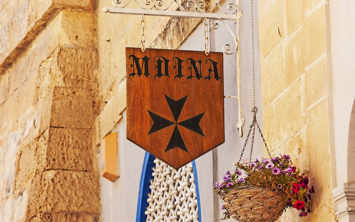 Zeichen der alten maltesischen Hauptstadt von Mdina