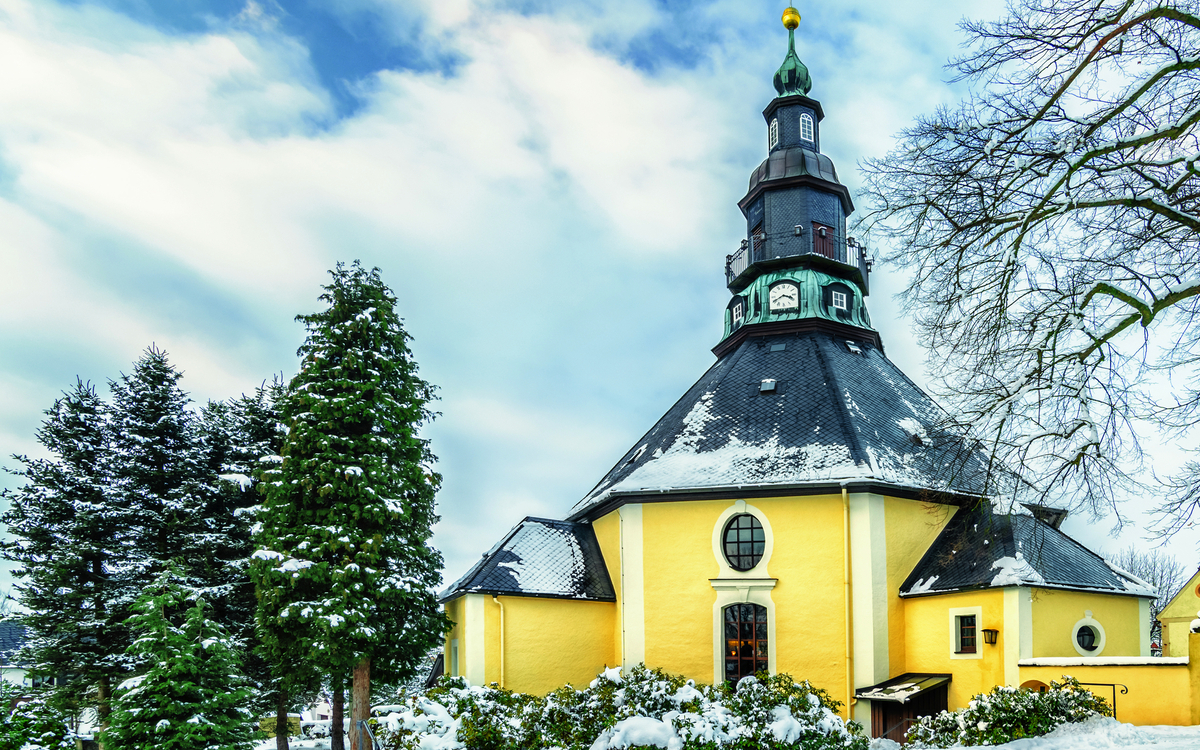 Seiffener Rundkirche im Winter