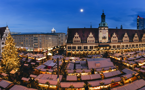 Weihnachtsmarkt in Leipzig, Deutschland