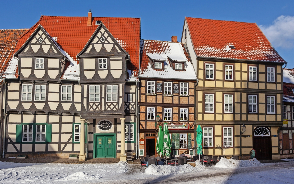 Altstadt von Quedlinburg im Winter