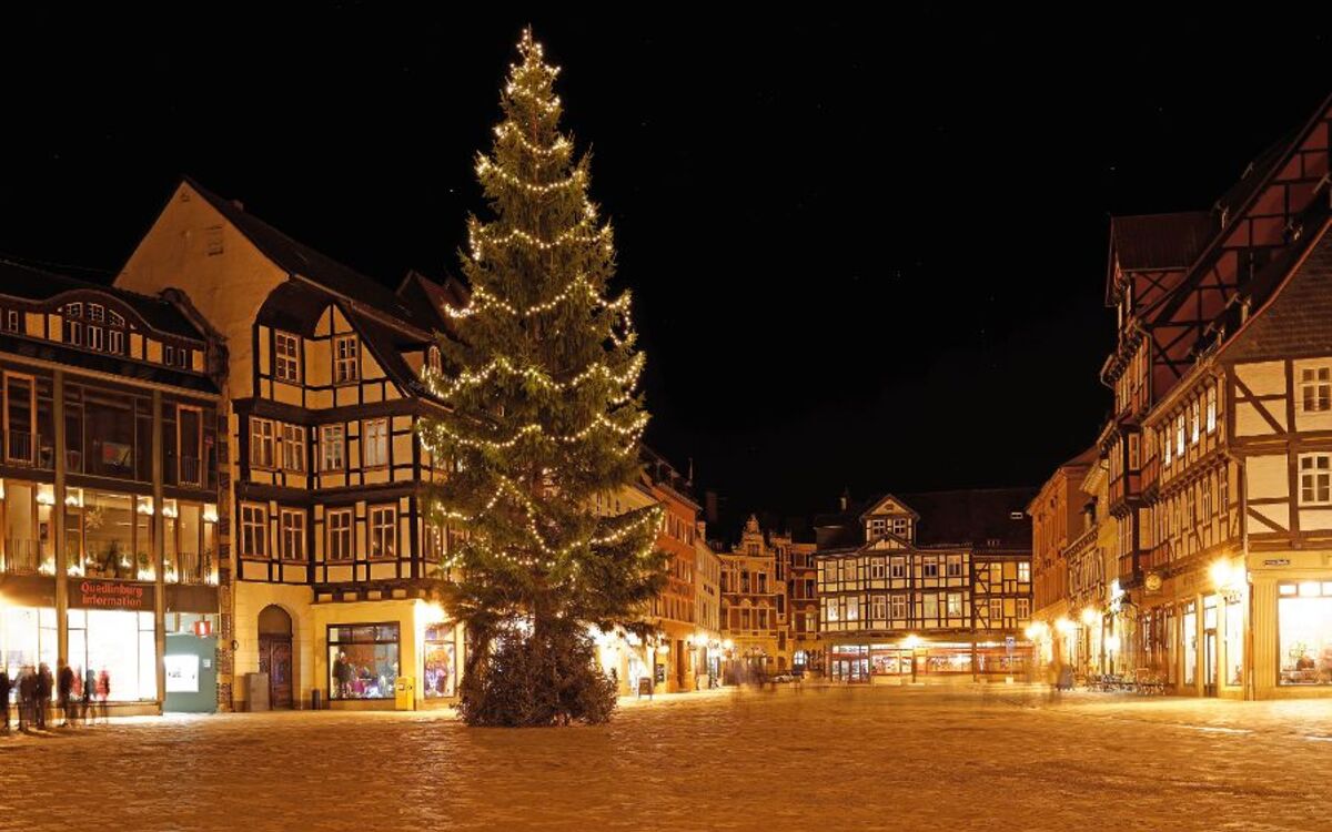 Weihnachtsbaum auf Marktplatz